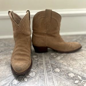 USED 8.5B TECOVAS SUEDE LUCY ANKLE BOOTS